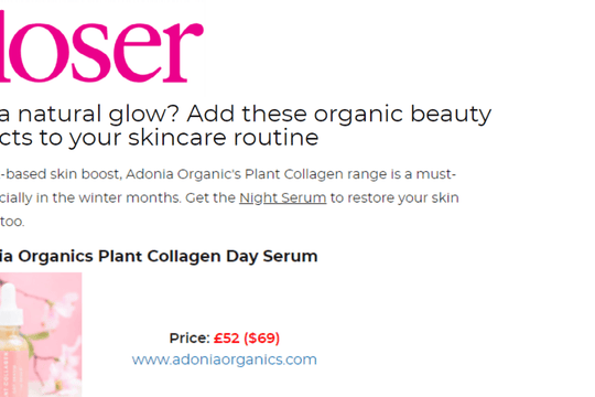<em>Closer Magazine</em> Hails Plant Collagen Day Serum “A Must Have”