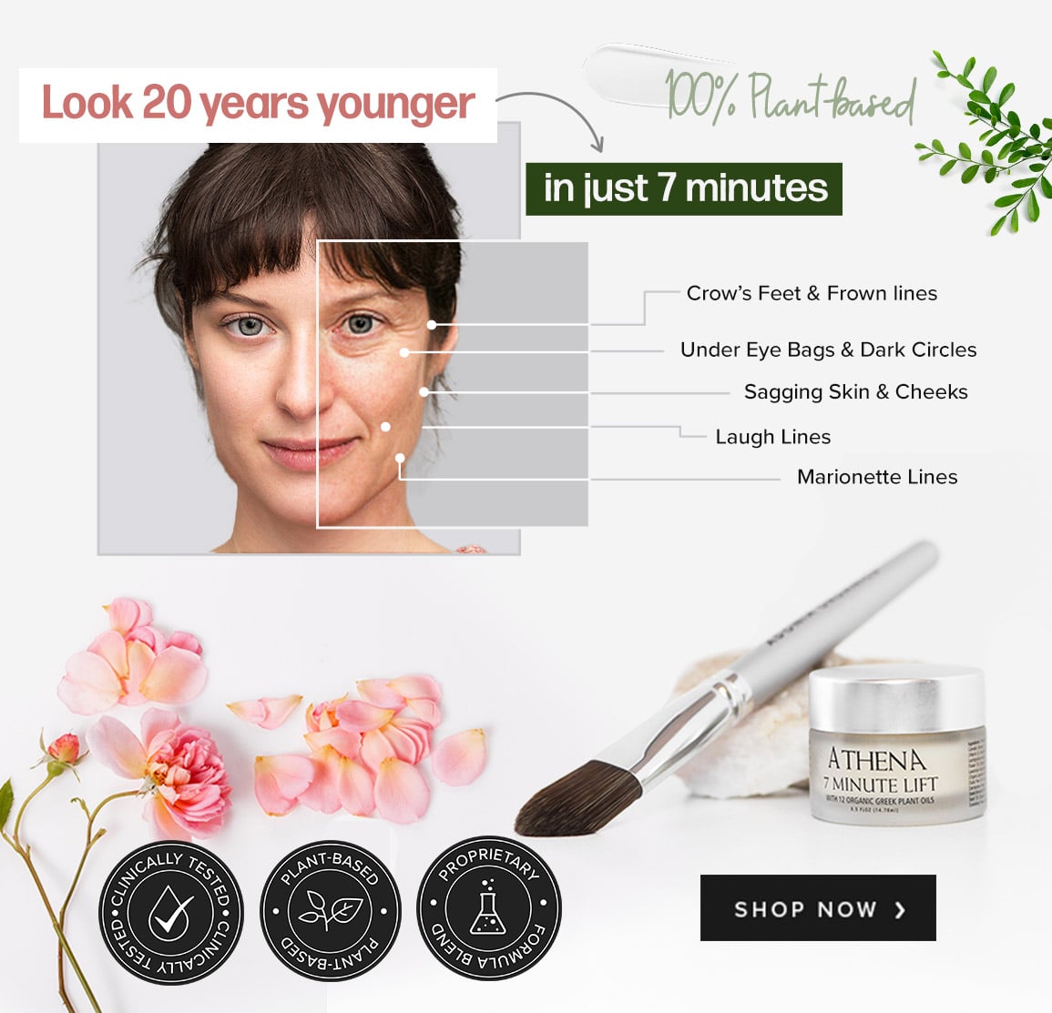 Turn back time with Athena 7 Minute Lift - Plant-based instant wrinkle serum