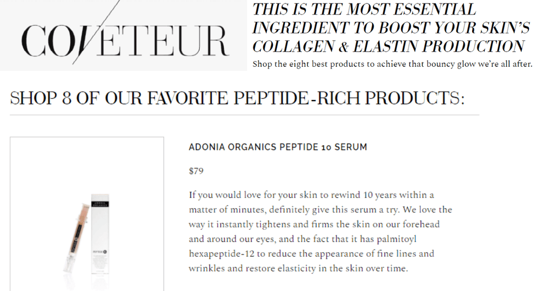 <em>Coveteur</em> Covets Peptide 10 - Adonia Organics