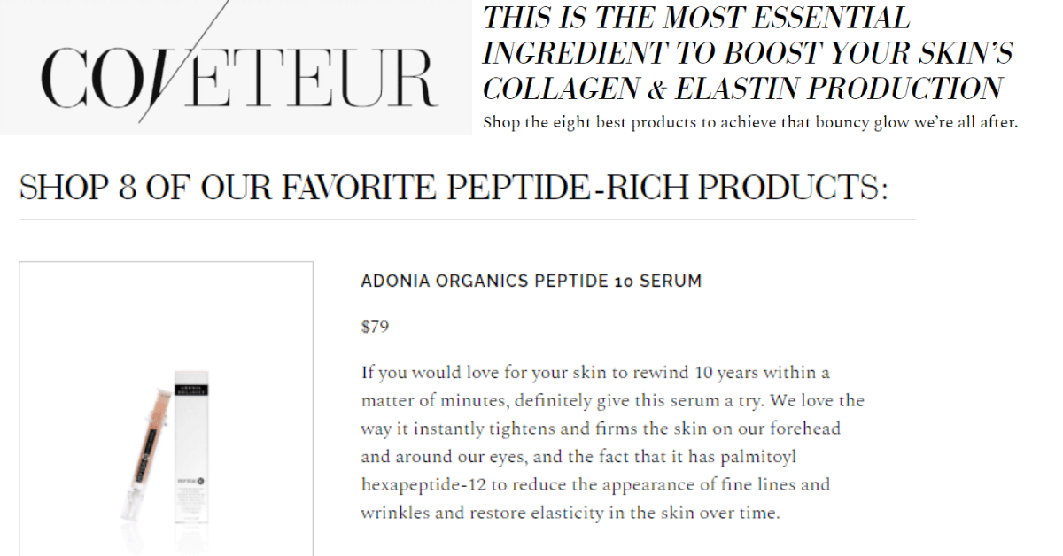 <em>Coveteur</em> Covets Peptide 10 - Adonia Organics